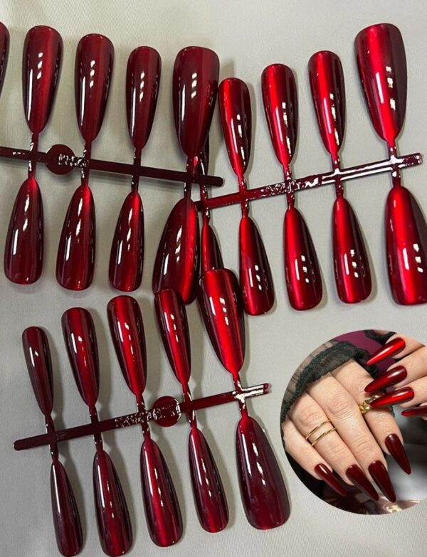 SOFT GEL TIPS OJO DE GATO RED #2