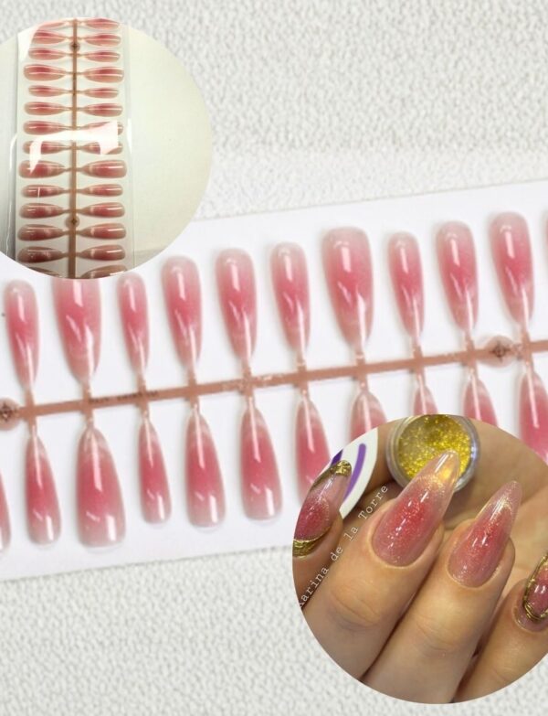 SOFT GEL TIPS OJO DE GATO SILVER & NUDE #2