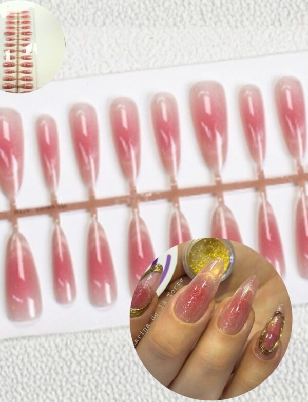 SOFT GEL TIPS OJO DE GATO SILVER & NUDE #5